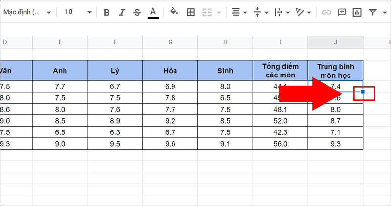 Cách kéo công thức nhanh trong Google Sheet đặt cho cả cột cực nhanh